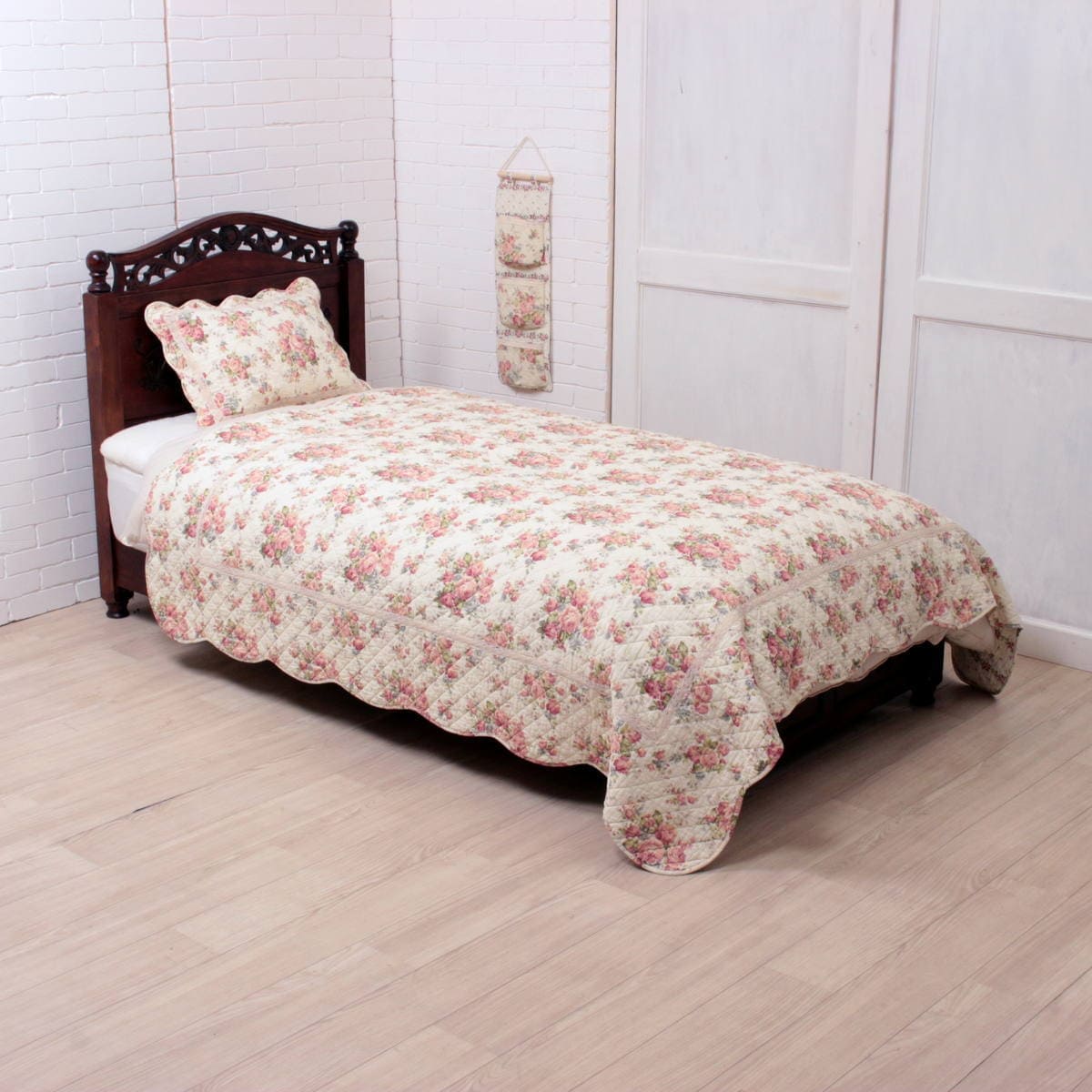 アミブルージュ,懐かしい,ローズ柄,キルト,マルチカバー,ソファカバー,200×200