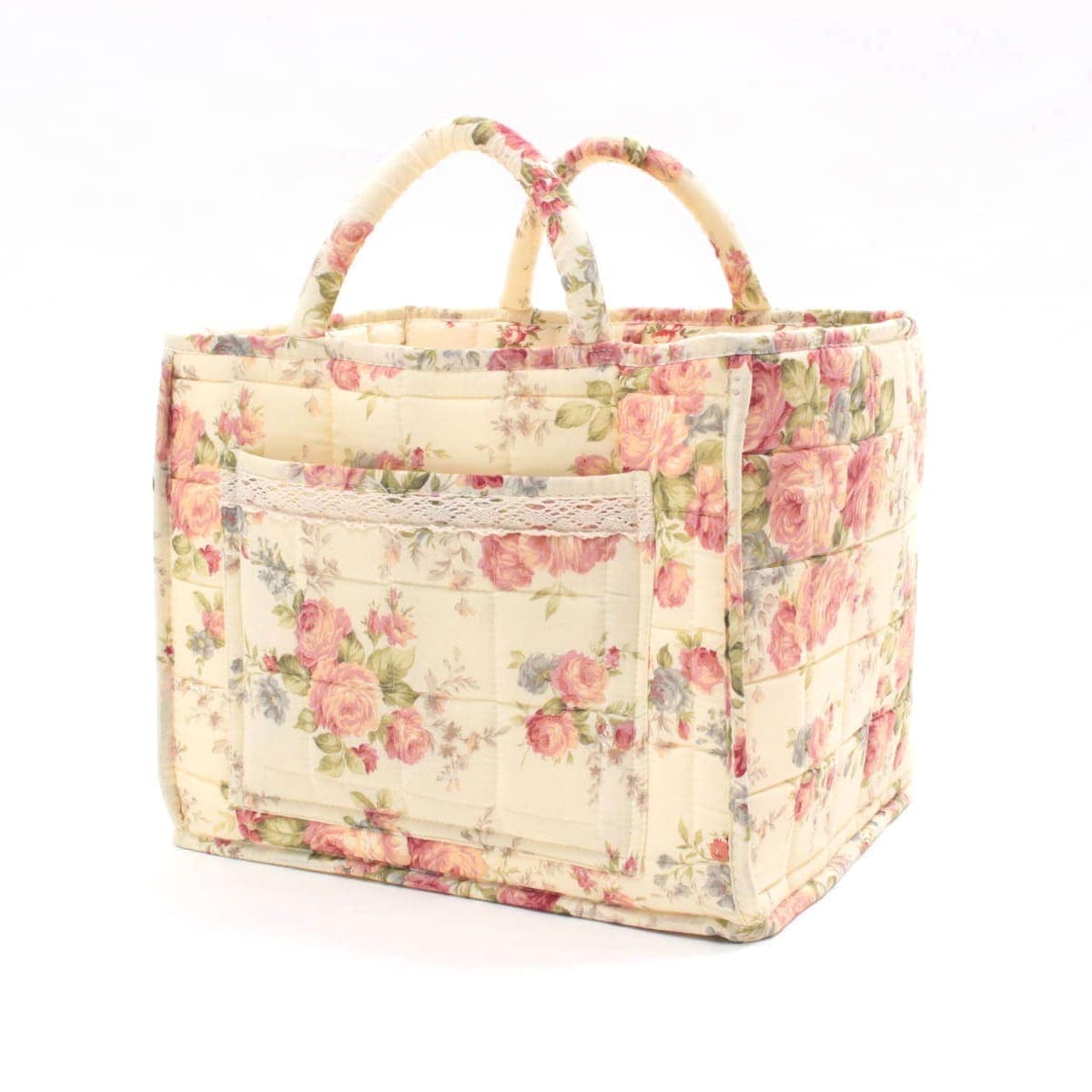アミブルージュ,懐かしい,ローズ柄,ソフトバスケット