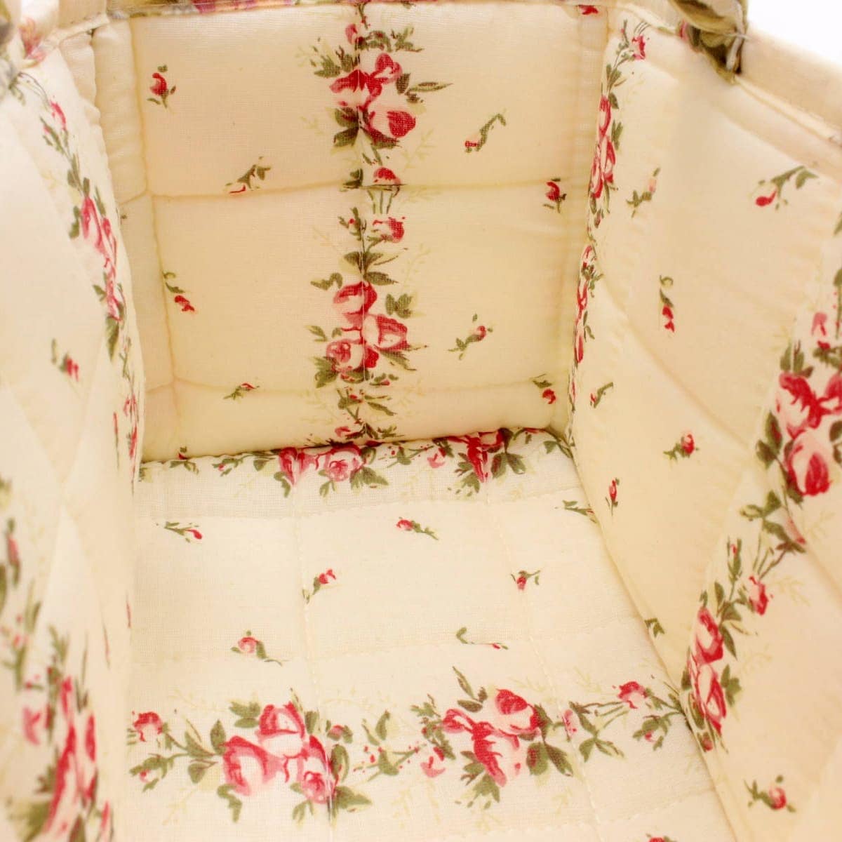 ミニソフトバスケットの内側 ami-brugge,コットン,キルティング,花柄