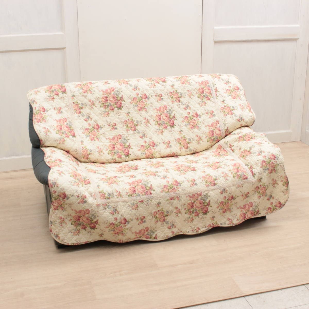 アミブルージュ,懐かしい,ローズ柄,キルト,マルチカバー,ソファカバー,135×195