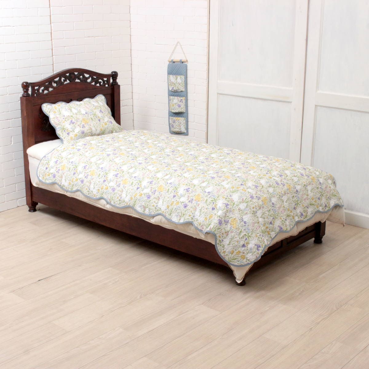 コットンキルト マルチカバー 約135×195cm [Lapin Quiltine