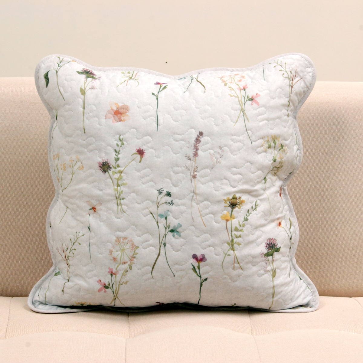 接触冷感キルト クッションカバー 約45×45cm [BotaniCool]｜インテリア