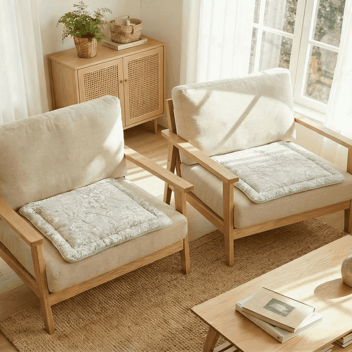アミブルージュ,,プリントコットン,キルト,Jardin d’Argent,ジャルダン・ダルジャン,インテリア,シートクッション