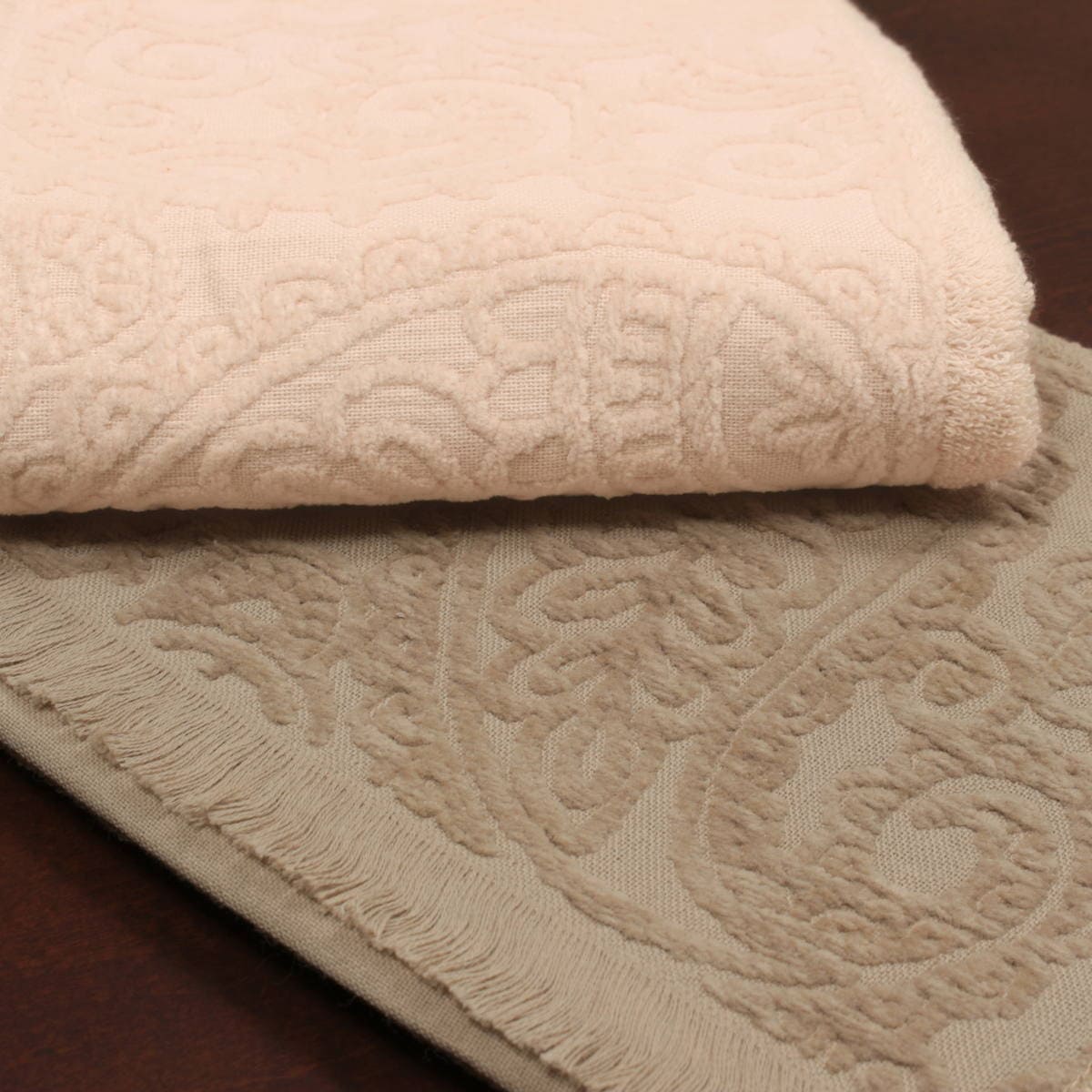 ペイズリー柄ジャカード織 フェイスタオル 約33×75cm