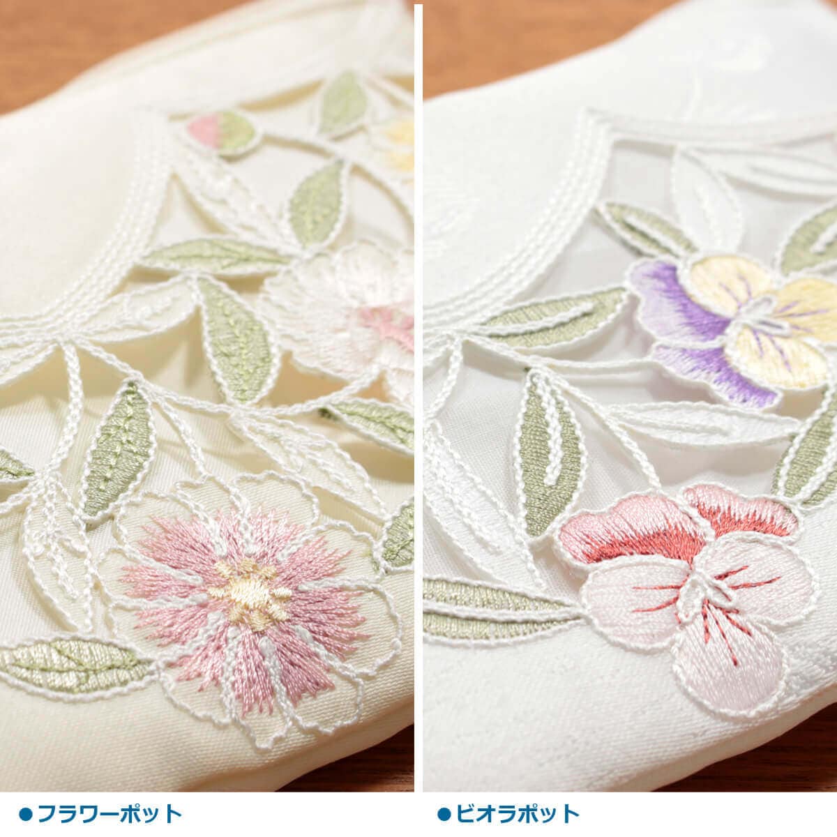 花のコード刺繍 マルチケース 約12×20cm｜インテリアレース・テーブル 