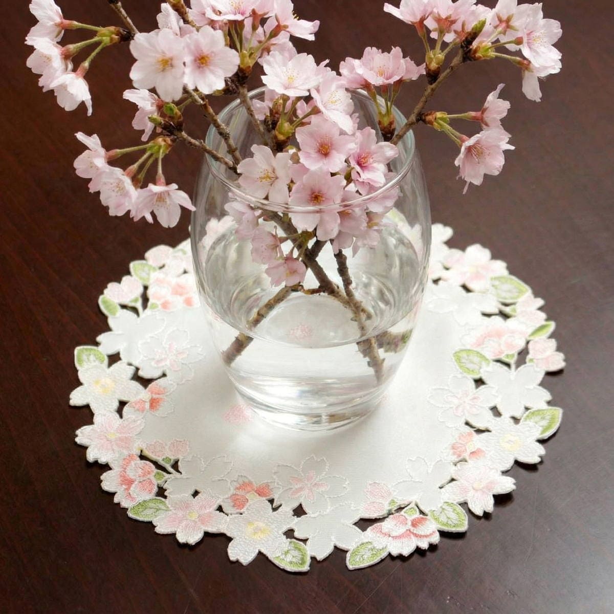 ドイリー コード刺繍 約20cm [桜綺]｜インテリアレース・テーブル