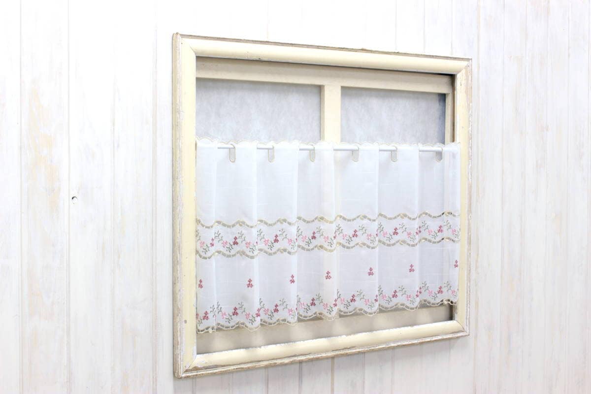 花刺繍カフェカーテン
