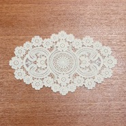 テーブルセンター ケミカルレース 綿100％ 楕円形 約18×28cm
