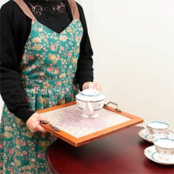 選べる３柄★花柄プリント ふんわりギャザーエプロン