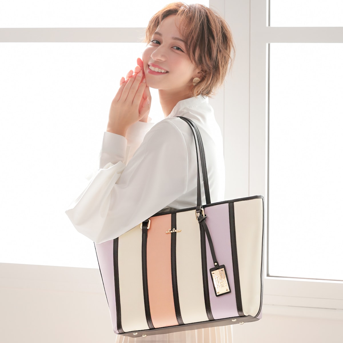 Clelia | バッグ,トートバッグ |ストライプトートバッグ