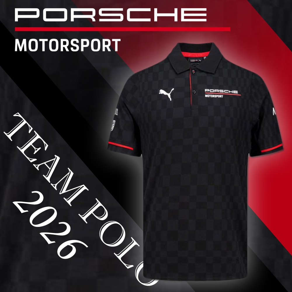 2026 プーマ ポルシェ モータースポーツ レプリカ チーム ポロシャツ ブラック