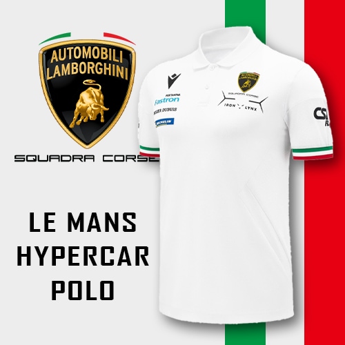 ランボルギーニ スクアドラコルセ ル・マン・ハイパーカー ポロシャツ ホワイト