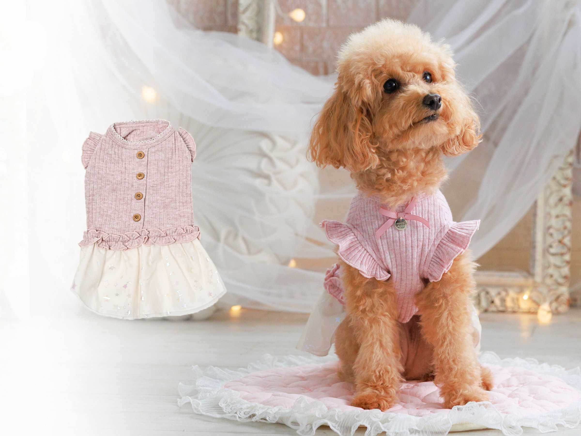 星チュールスカートワンピース