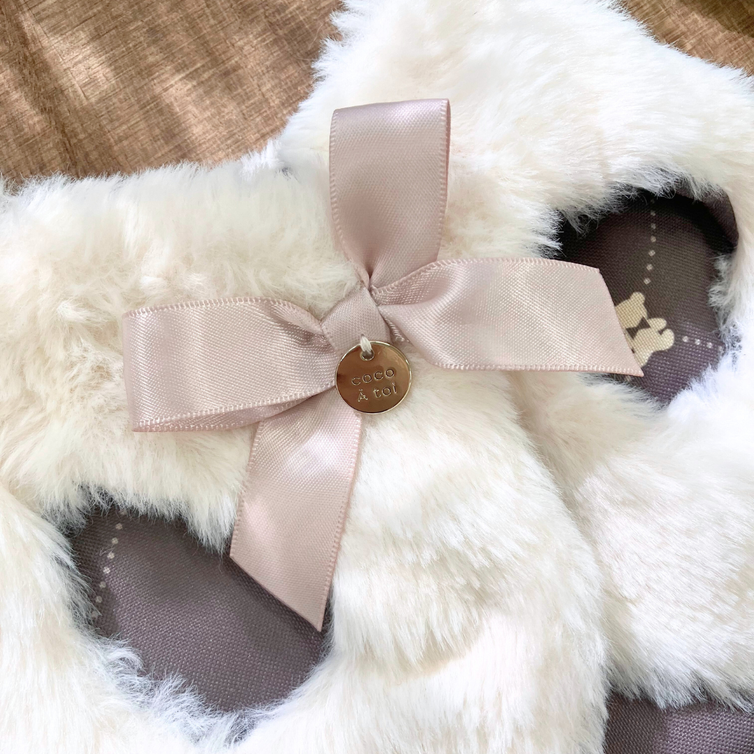 ハートモチーフフェイクファーベスト ディテール