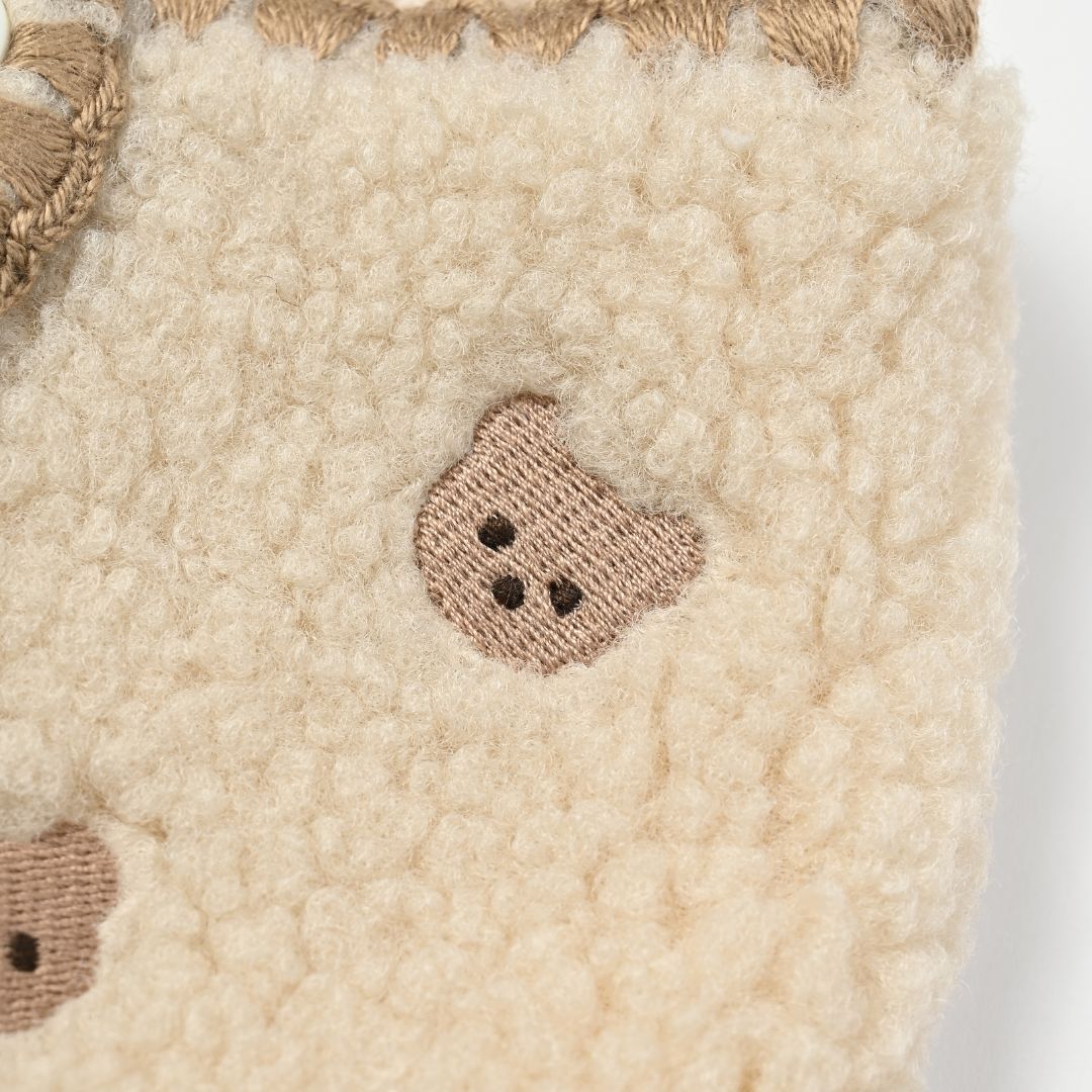 くま刺繍ボアベスト 裏地