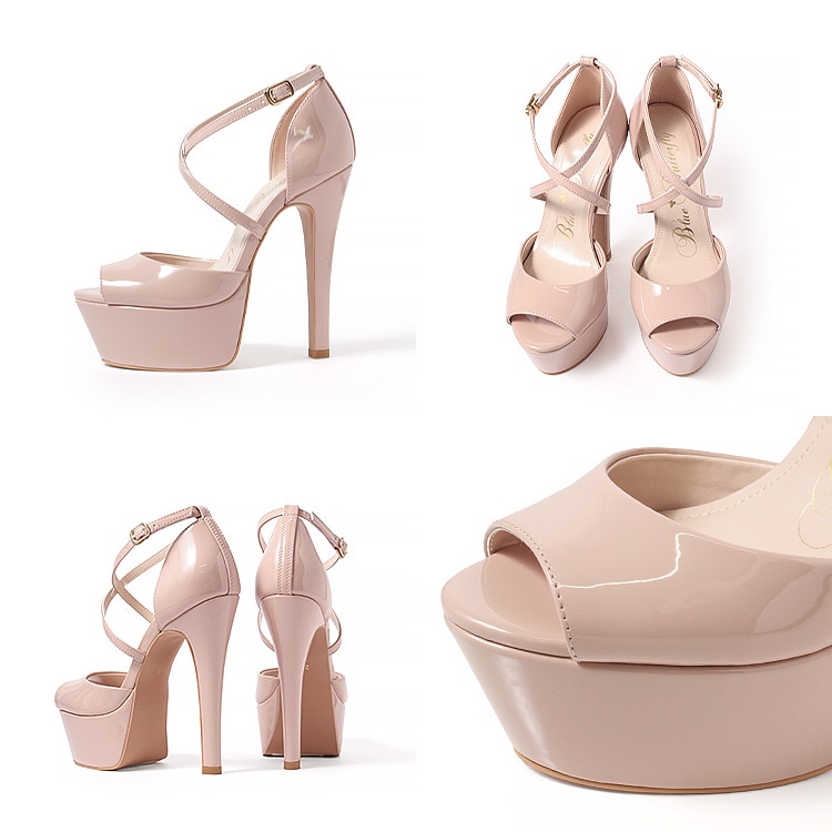 [美品]ブルーバタフライ　ハイヒール　ピンクベージュ　Sサイズ Blue Butterfly ブルーバタフライ コメックス ピンヒール