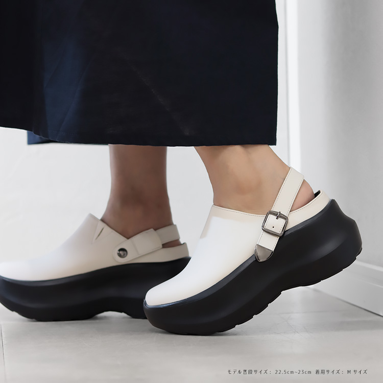 軽量 サボ 2Way ベルト 7cmヒール 厚底 2026新作 クロッグシューズ