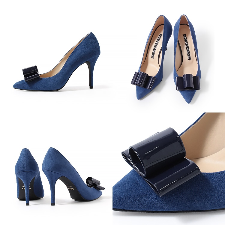 コメックス パンプス 9cmヒール リボン ハイヒール 2026新作 ポイン