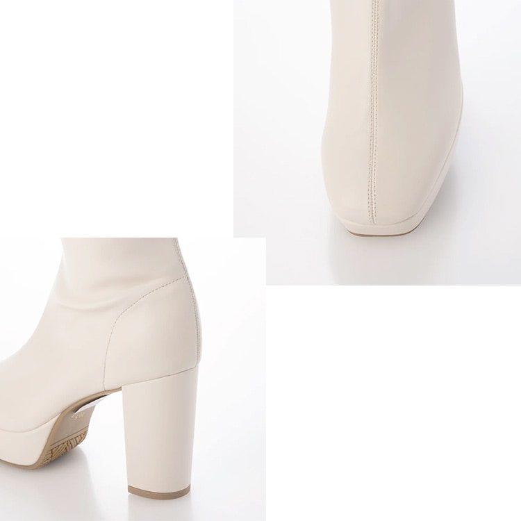 ロングブーツ 厚底ブーツ スクエアトゥ ハイヒール ヒール9cm チャン