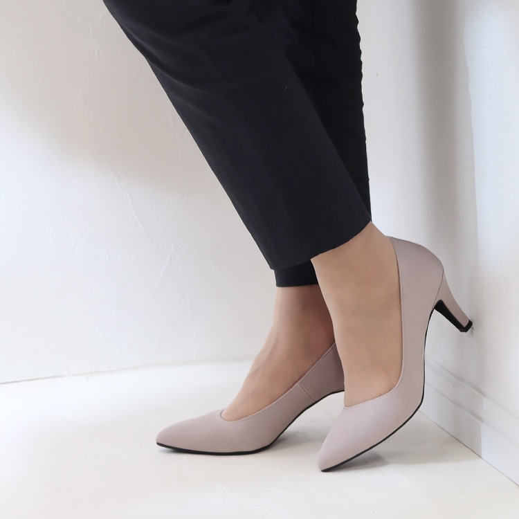 パンプス ヒール7cm 日本製 ハイヒール 2025新作 アーモンドトゥ 斜め