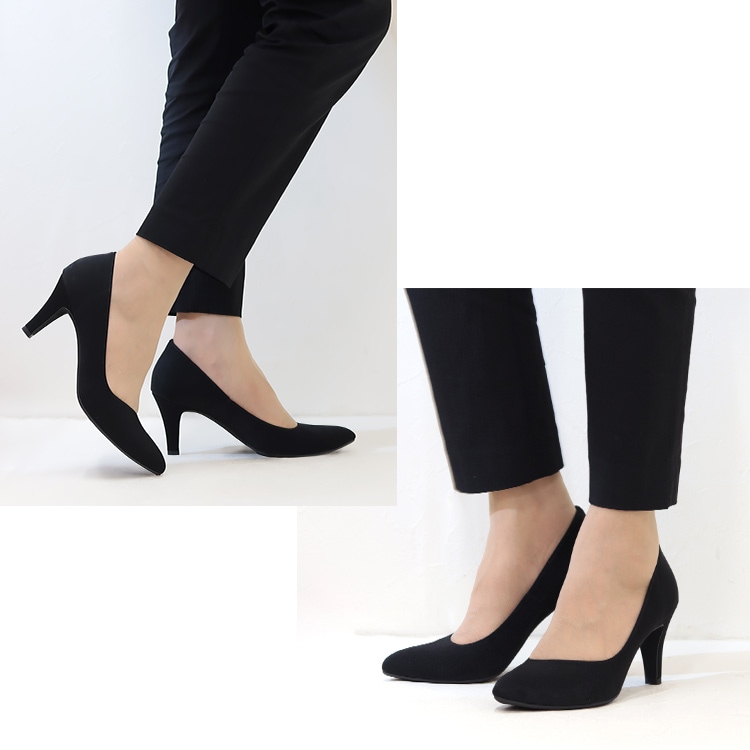 パンプス ヒール7cm 日本製 ハイヒール 2025新作 アーモンドトゥ 斜め