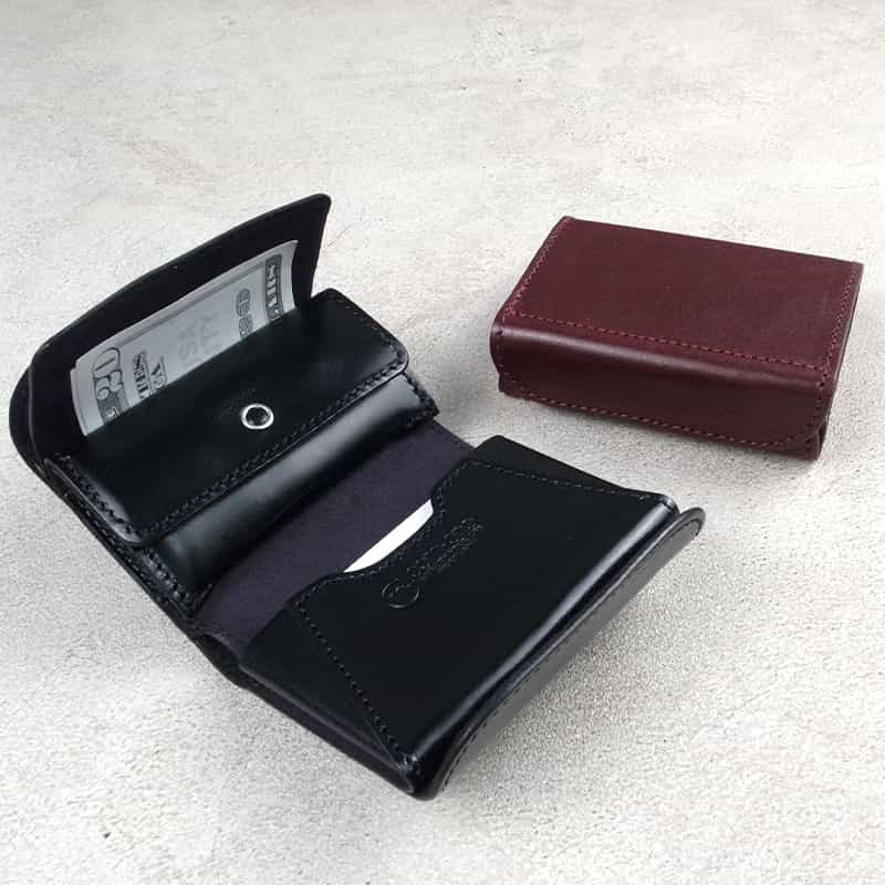 カードサイズでも使いやすい、ハードBOX型の三つ折り財布　Tiny-007sp / Marenma
