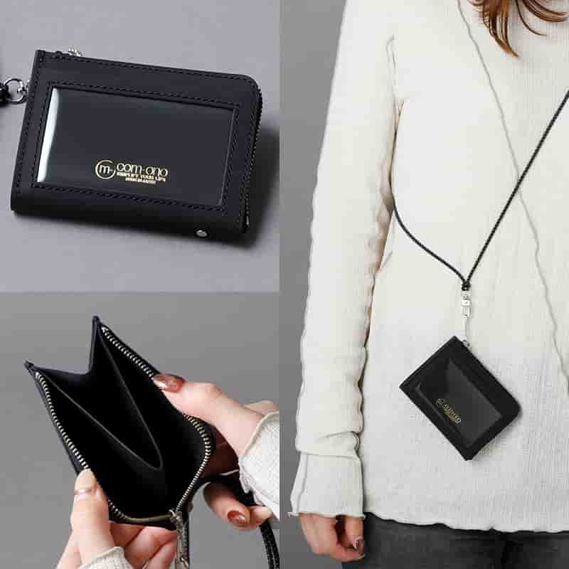 IDケースと財布を融合した便利なネックウォレット　Work-004rt/Rubber touch