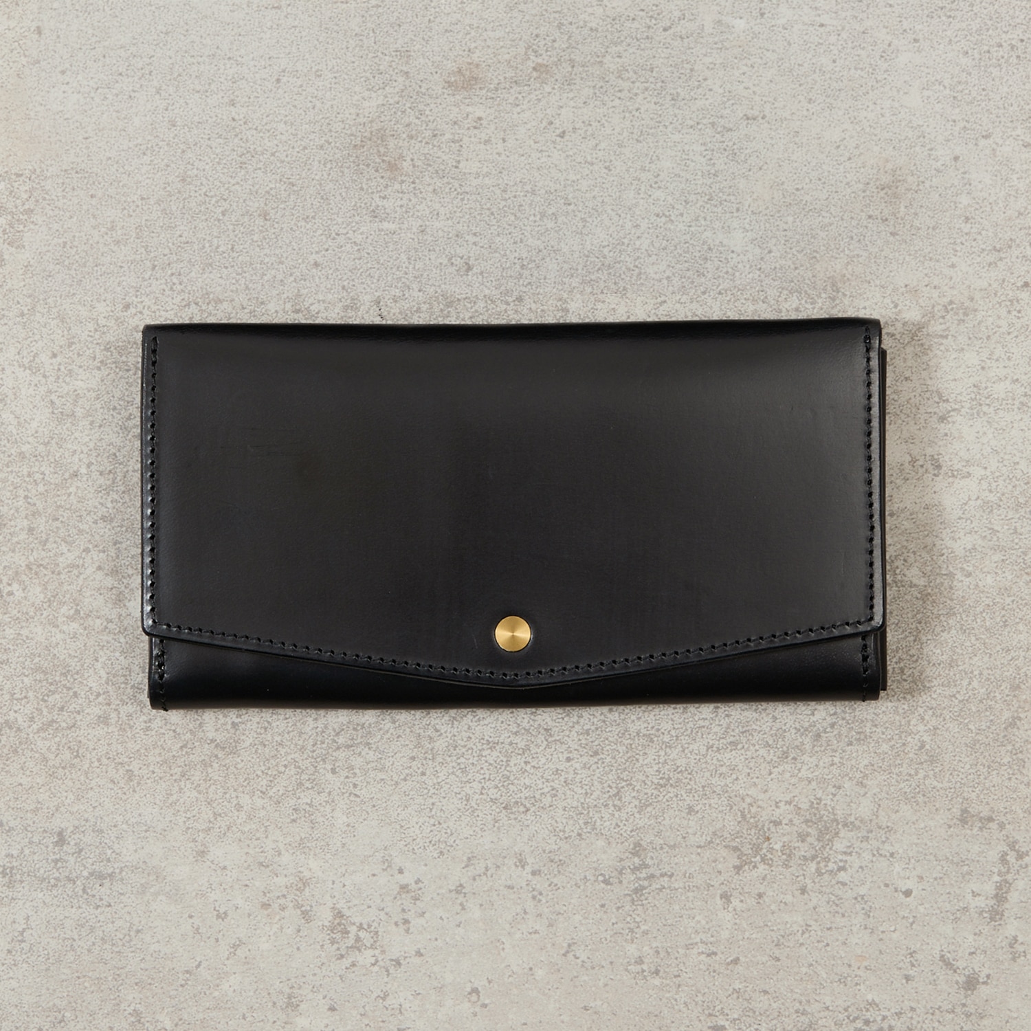 ［値引しました］プラダ 長財布 黒 合成皮革　海外紙幣用　コンパクトサイズ SLIM-008br｜小さい長財布・ブライドルレザー財布｜com-ono