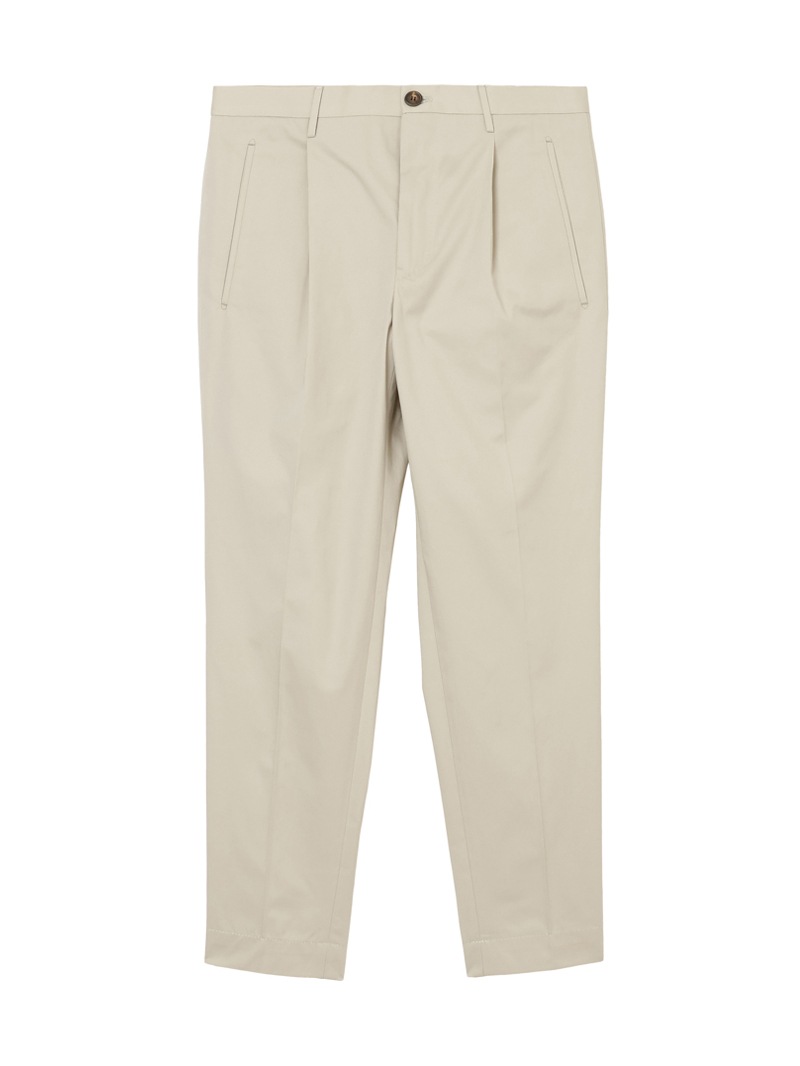 INCOTEX コットンツイル テーパードフィットパンツ