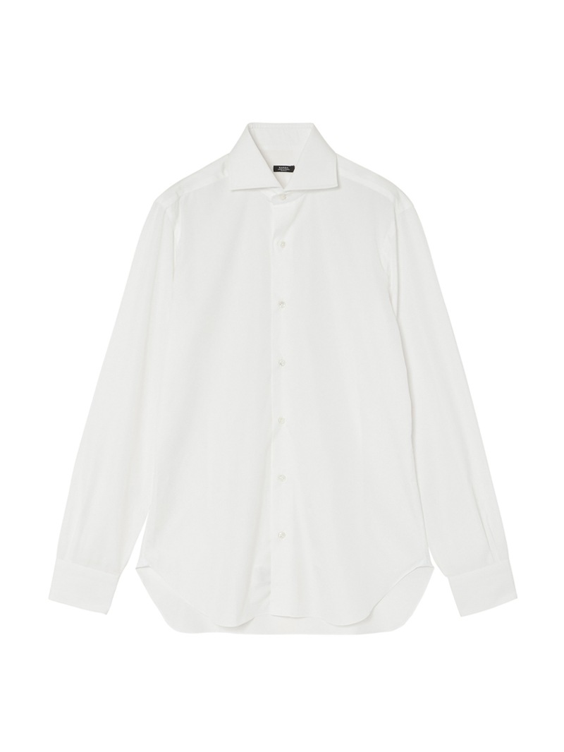 コットンポプリン セミワイドカラードレスシャツ