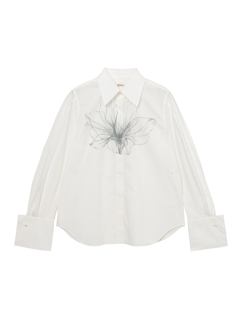 フルールプリントWカフスシャツ