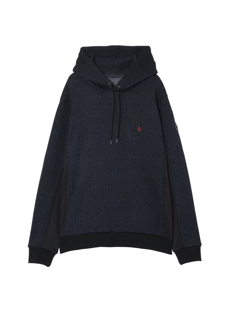 LPFG メンズ ヘリンボーンプリント テック フリース フーディ―