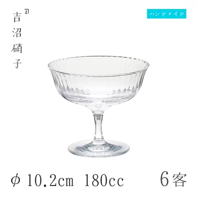 小鉢 φ10.2cm 180cc 6枚 マーチ サンデー モール 吉沼硝子（Y5147M）