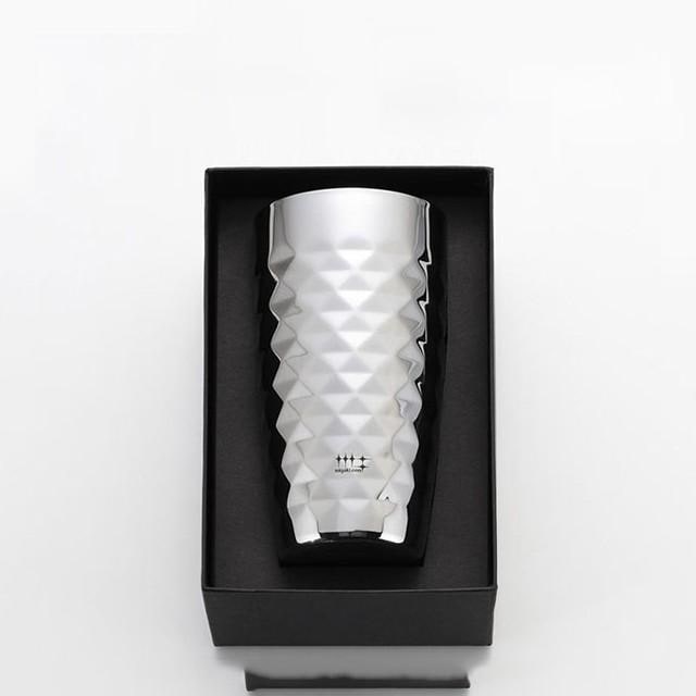 2重ビアタンブラー ダイヤモンドカット 370ml