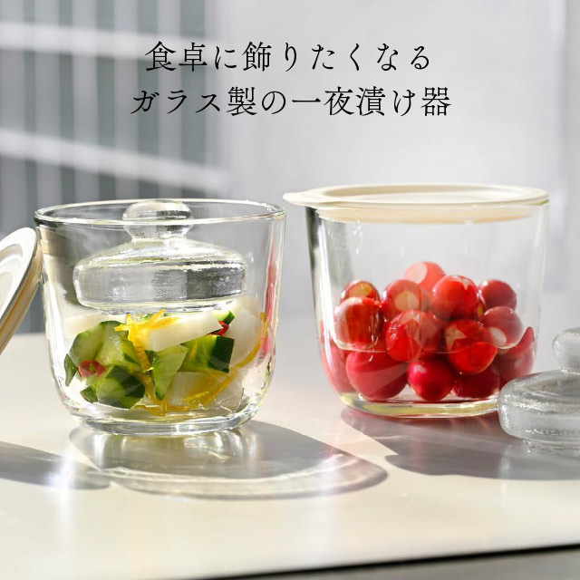 ハリオ ガラスの一夜漬け器 GTK-S ホワイト（ATK7801）1-0287-0801