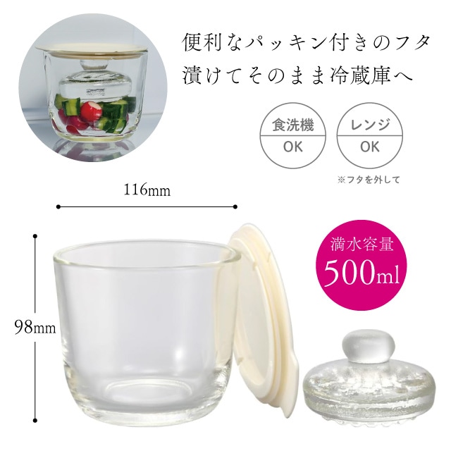 ハリオ ガラスの一夜漬け器 GTK-S ホワイト（ATK7801）1-0287-0801