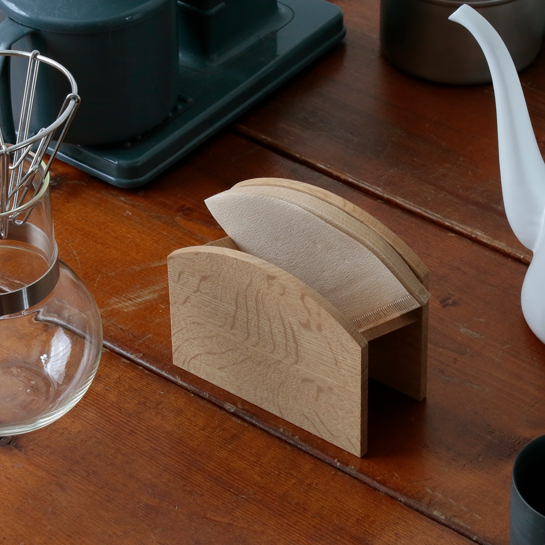 コーヒーメジャースプーン、コーヒーフィルタースタンド （四十沢木材工芸）