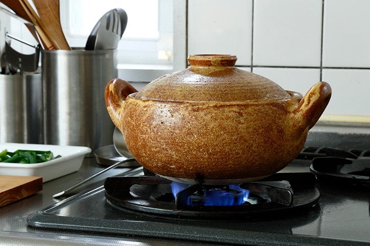 長谷園の味噌汁鍋 大 - 調理器具