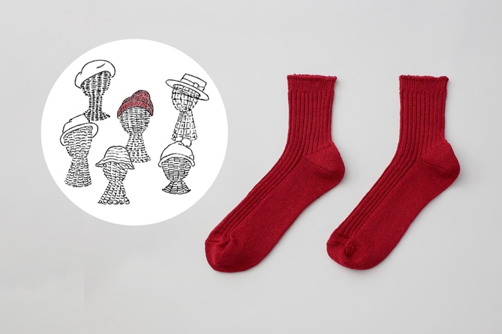 リネンリブソックス （西口靴下）