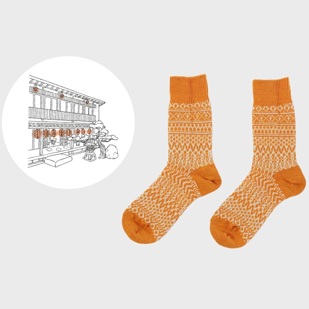 ウールジャガードソックス （西口靴下）