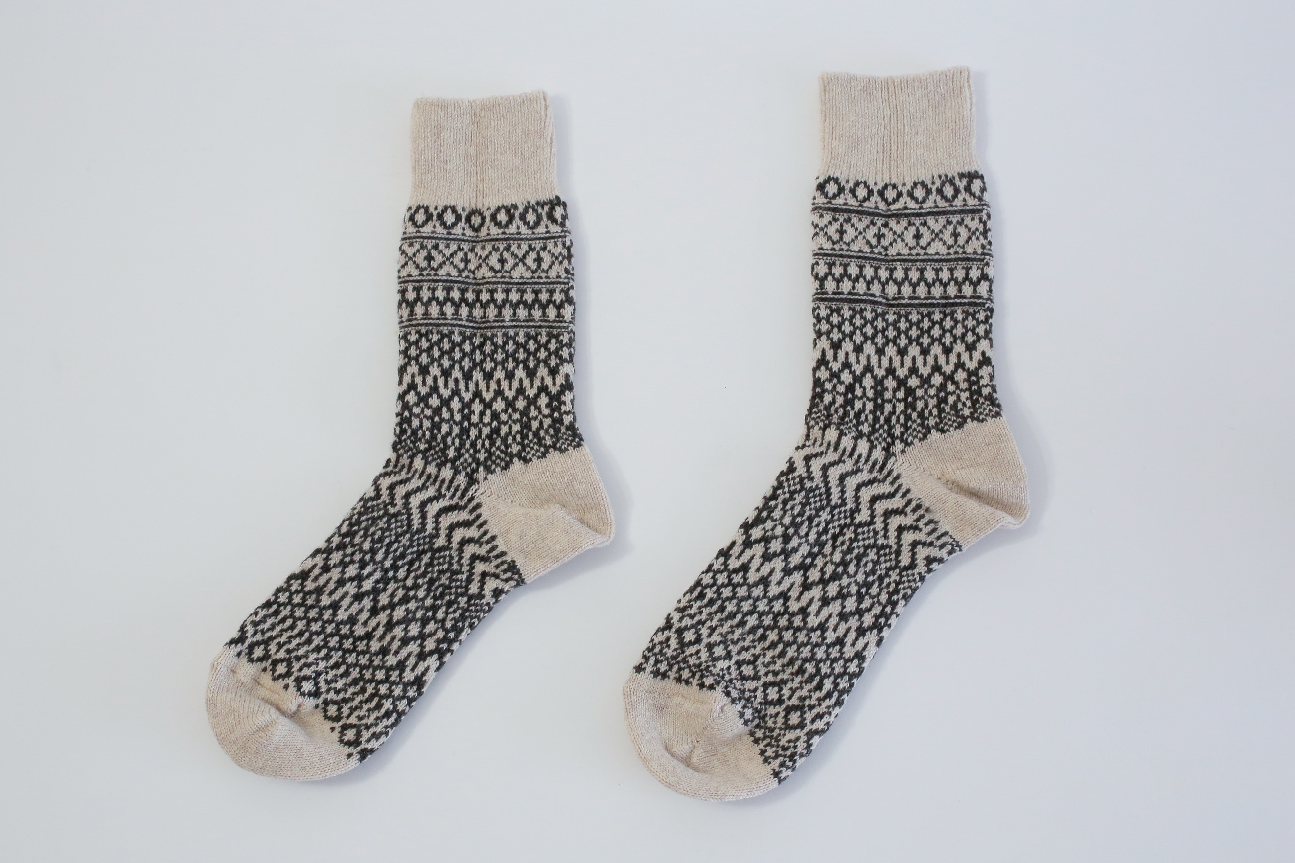 ウールジャガードソックス （西口靴下）