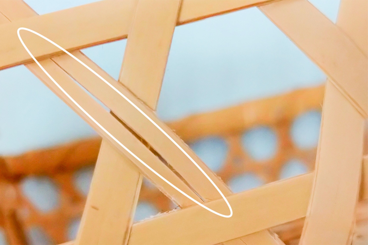 白竹　角茶碗かご