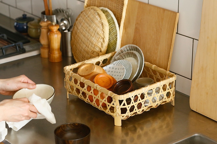 竹細工　茶碗カゴ