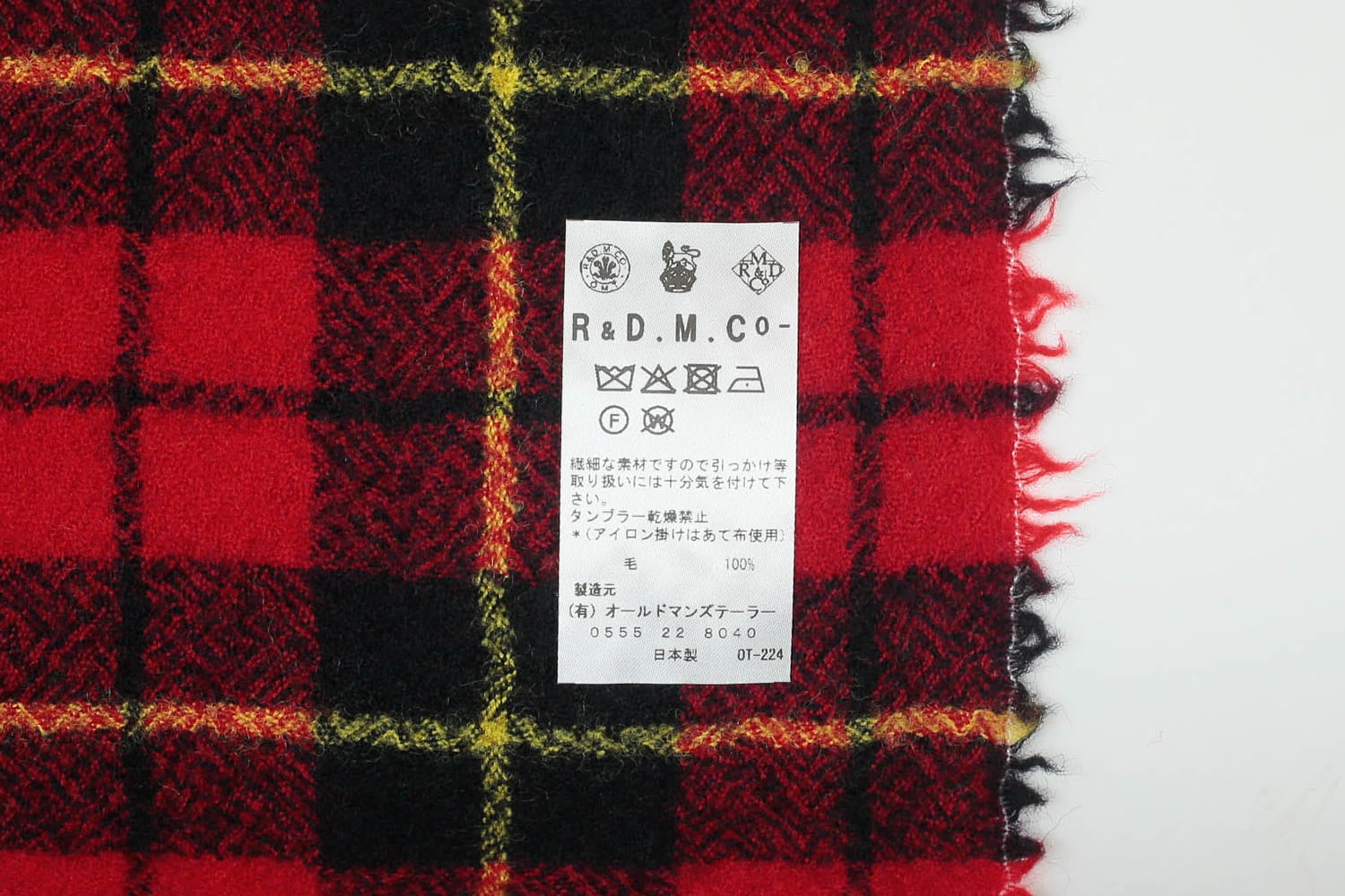 WOOL TARTAN CHECK BLANKET Wallace （オールドマンズテーラー／R&D.M.Co） | オールドマンズテーラー |  cotogoto