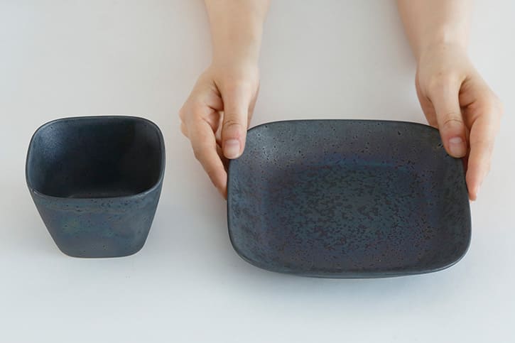 SQUARE　Plate・Cup （ONE KILN／ワンキルン）