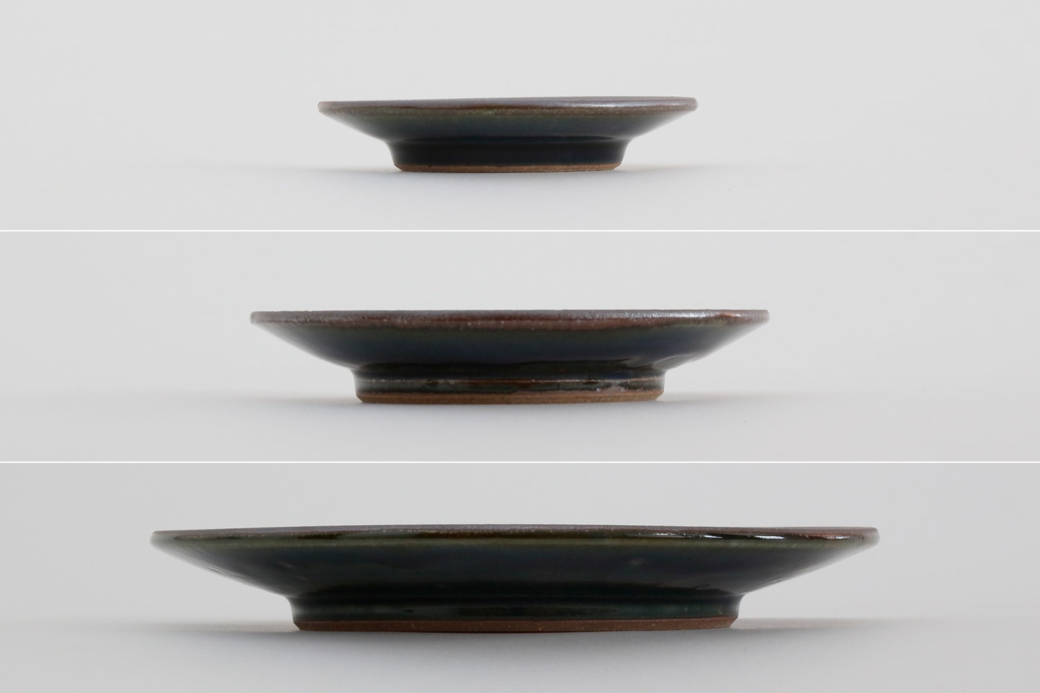 縁鉄砂呉須釉皿 （出西窯）