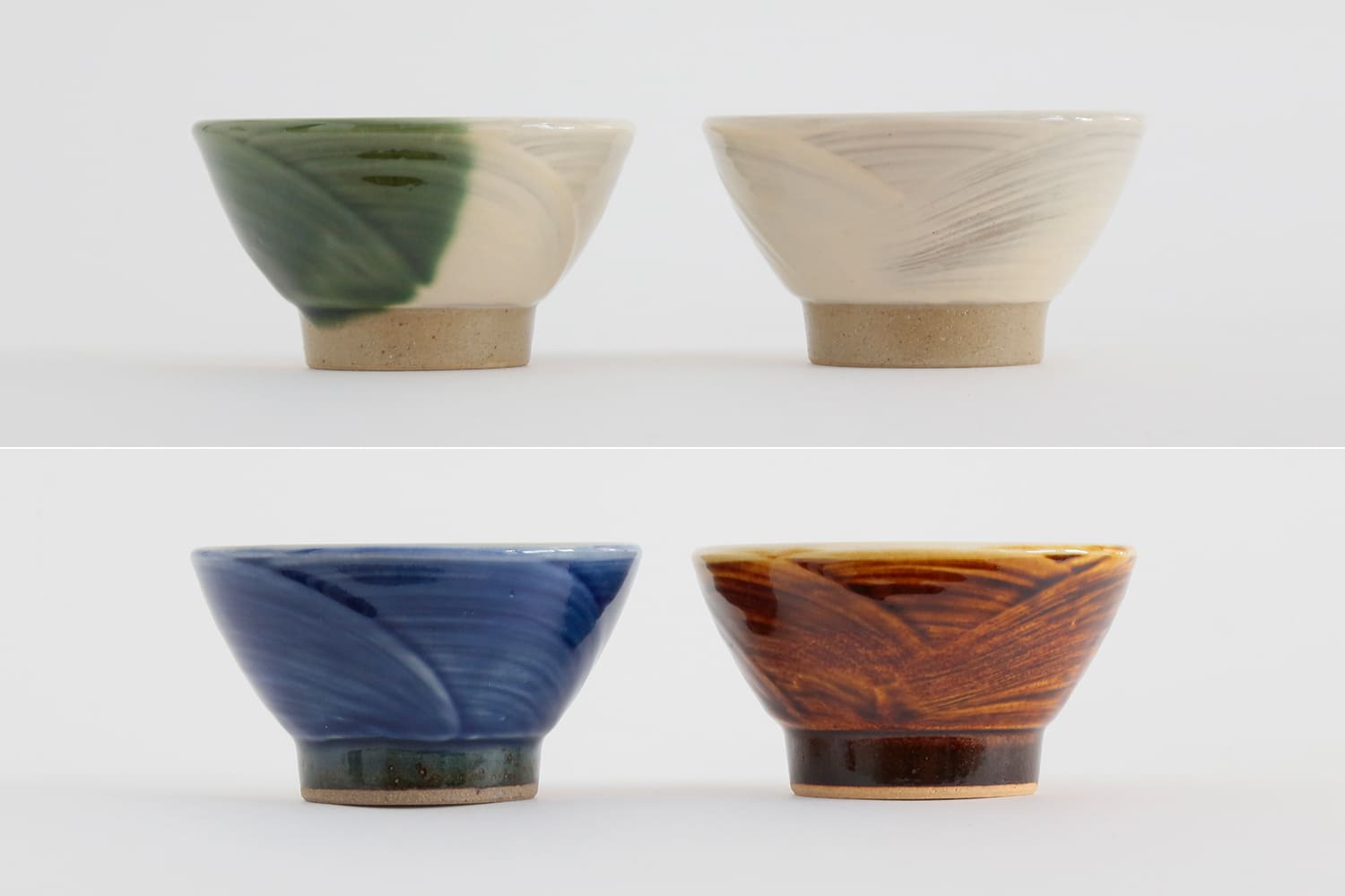 ご飯茶碗　小　牡丹刷毛（出西窯）