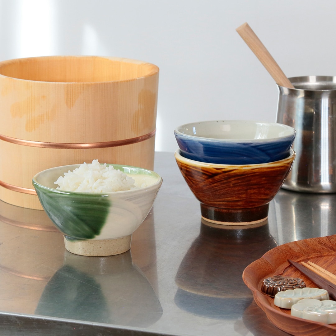 松風山窯　刷毛目茶碗 松風山窯刷毛目茶碗