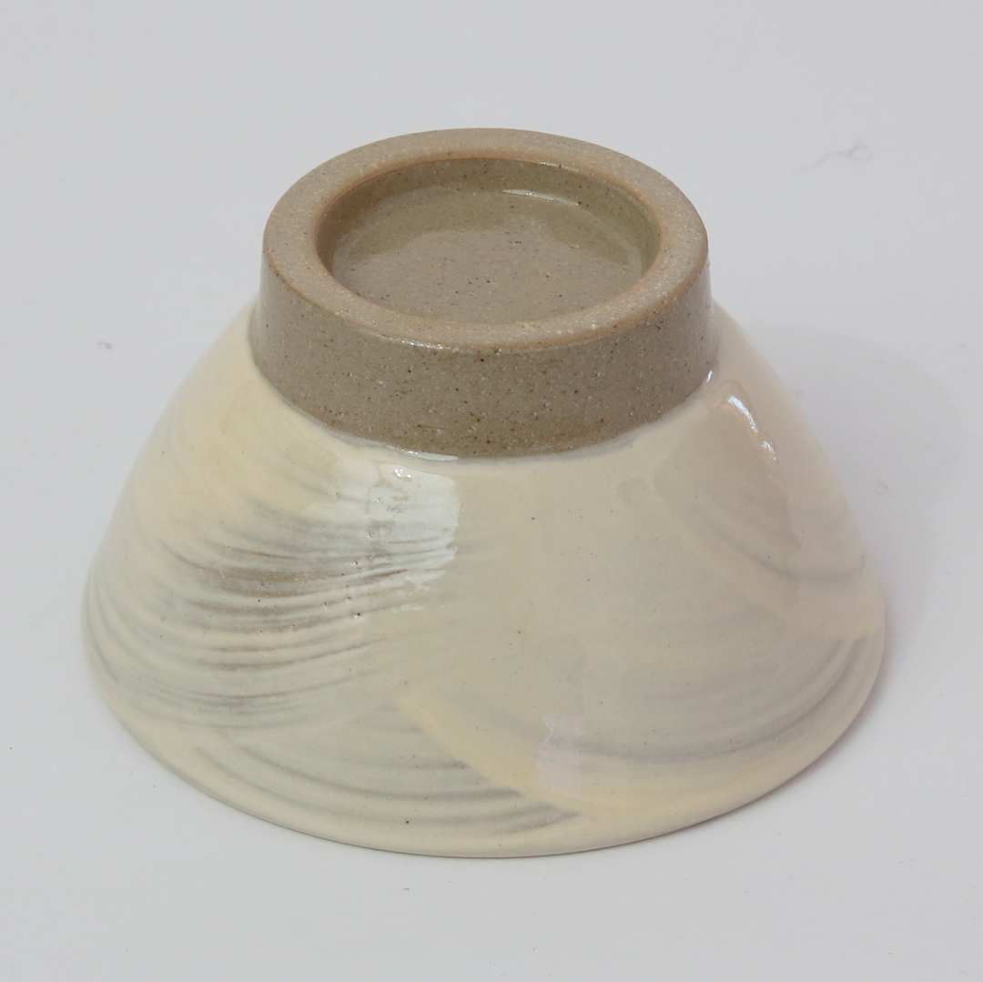 ご飯茶碗　小　牡丹刷毛（出西窯）