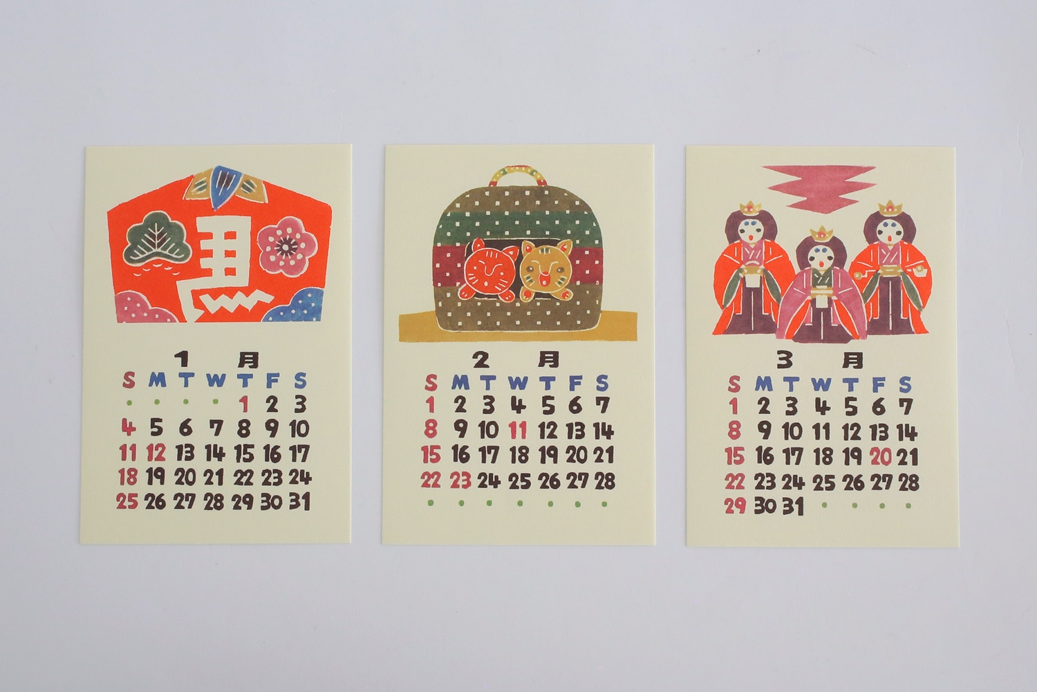 小田中耕一　型染カレンダー（卓上型・印刷版） （手仕事フォーラム）